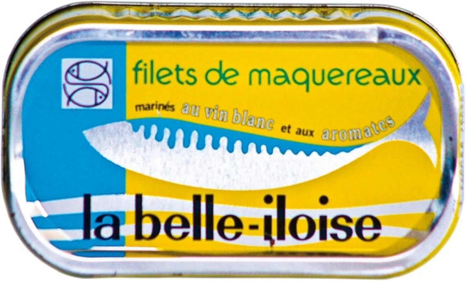 La Belle-iloise - Filets de Maquereaux Vin blanc et Aromates- 4 x 118 gr - Lot de 4 boites