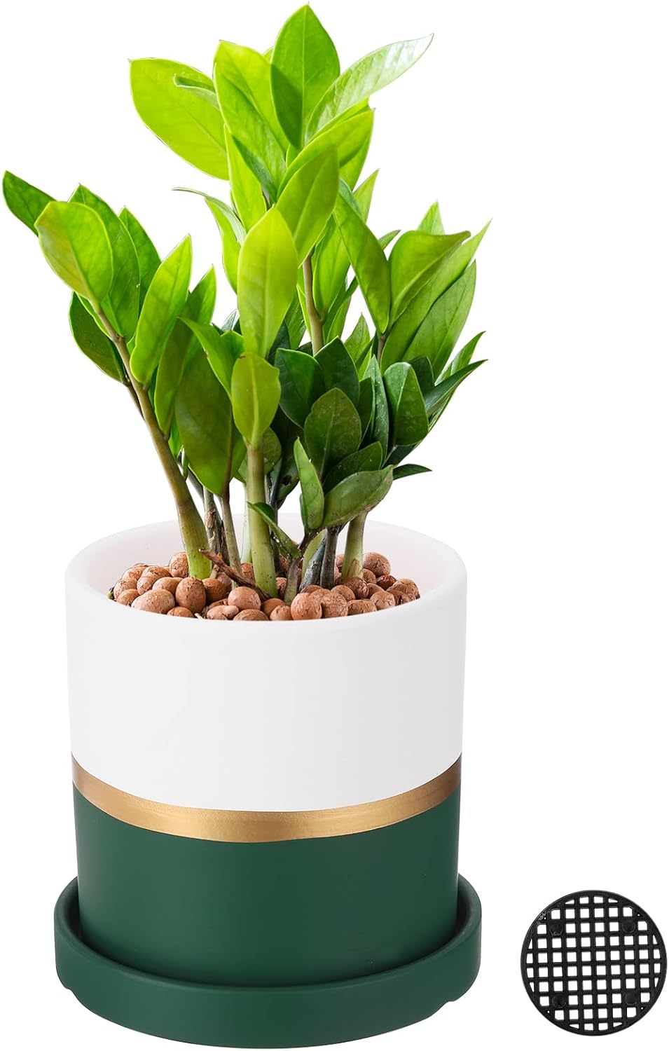 PATIKIL 4.3 Inch Ceramic Plant Pots, Modern Flower Planters with Drainage Holes for Decorate Home Indoor Plants Succulent Herb, Dark Green