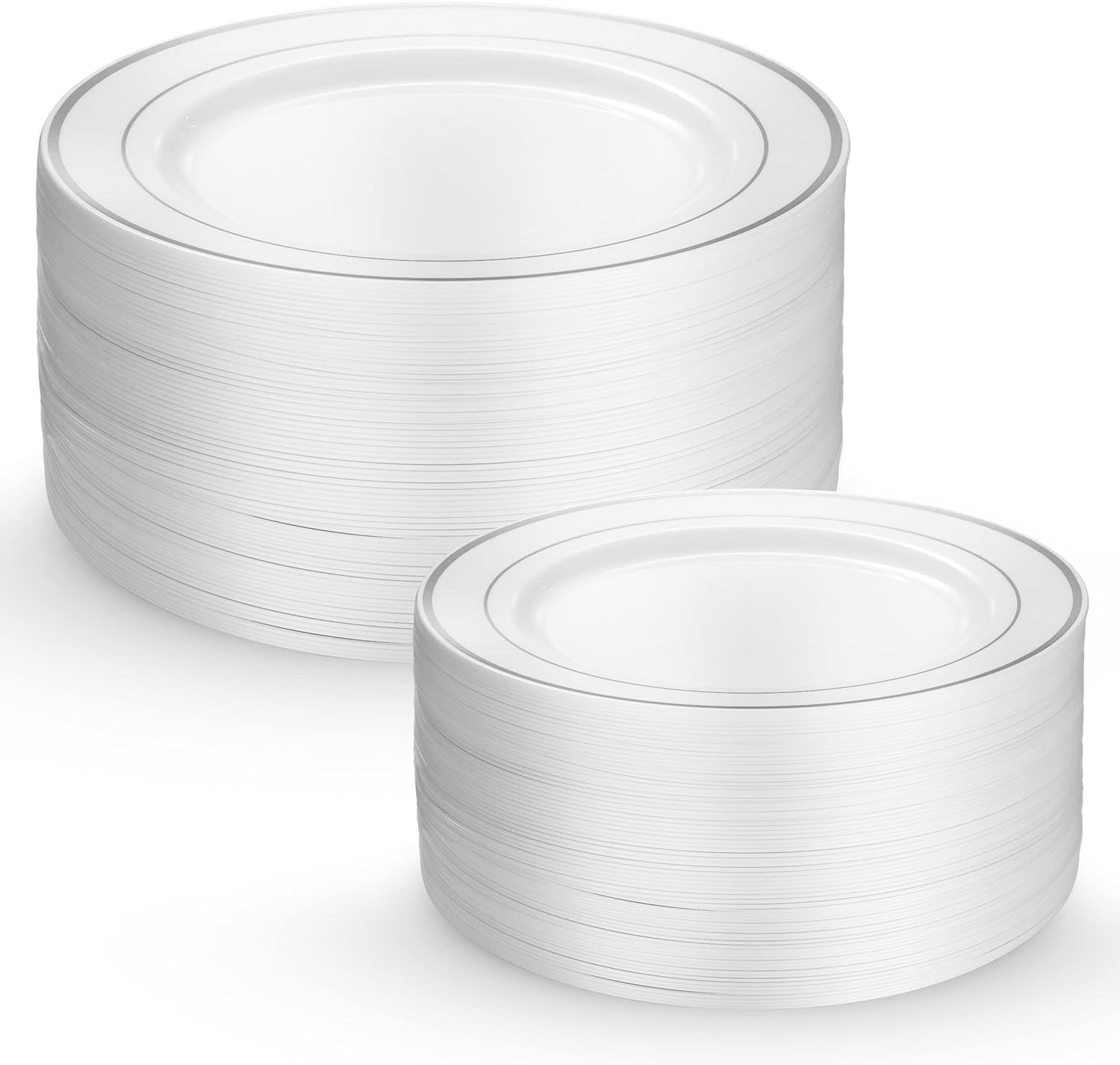 125 Piece Silver Party Dinnerware Set - Disposable Plates & Cutlery -5