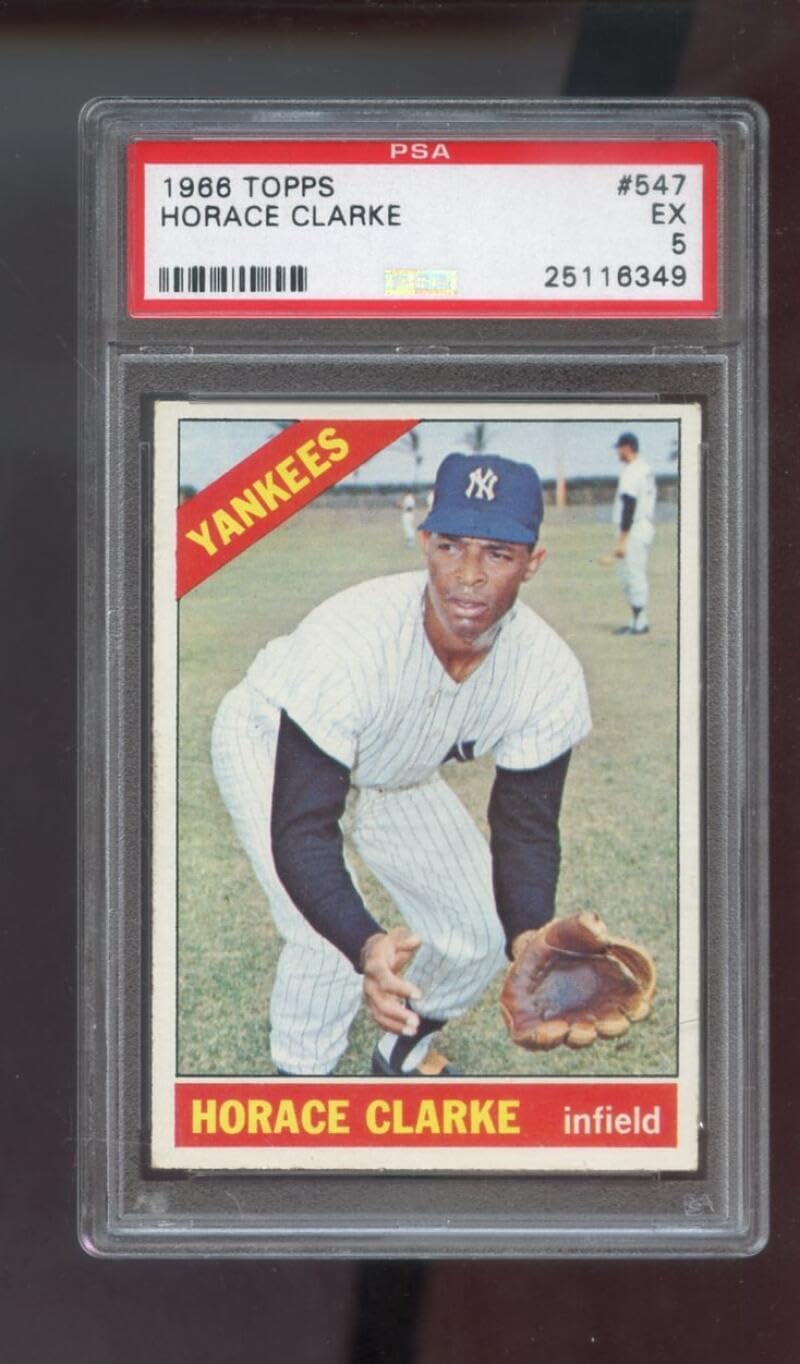 1966 Topps #547 Horace Clarke PSA 5 Graded Baseball Card MLB New York Yankees HIGH NUMBER SHORT PRINT