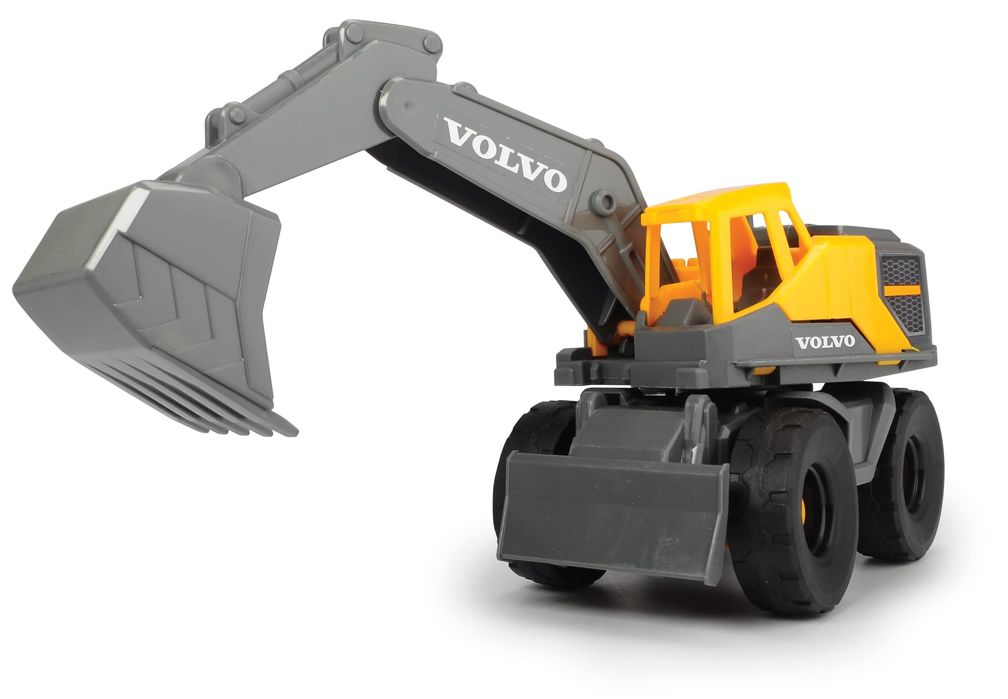 Dickie Toys-Volvo Baustellen-Spielzeug (9-teiliges Set)-für Kinder ab 3 Jahren, 1 Meter hoher Kran, 3 Baustellenfahrzeuge (Radlader, Bagger, Kipplaster), Sandspielzeug & Helm, Mehrfarbig (203724007)