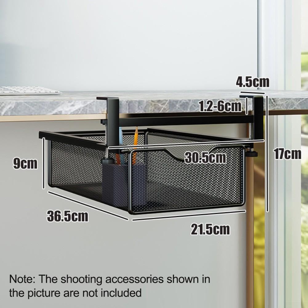 Rack Sospeso Sottotavolo per robusto per Spazi Stretti Rack Sospeso(Black)