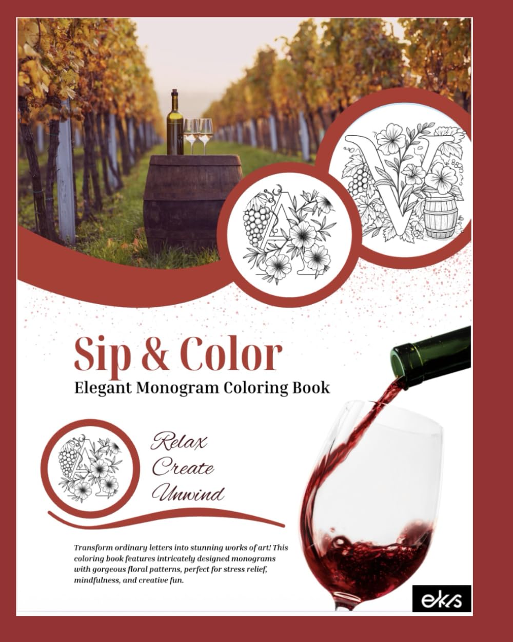Sip & Color: Elegant Monogram Coloring Book - Relax, Create, Unwind