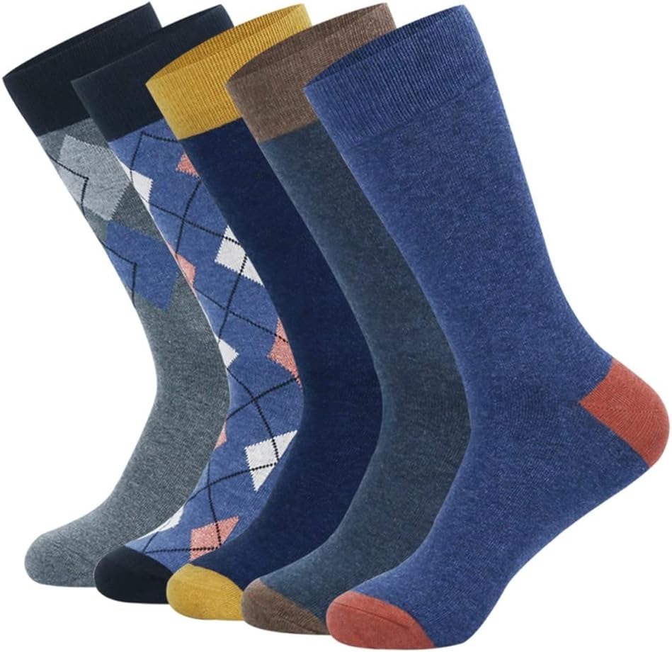 Men's Cotton Socks Large Size Striped Plaid Sport Casual