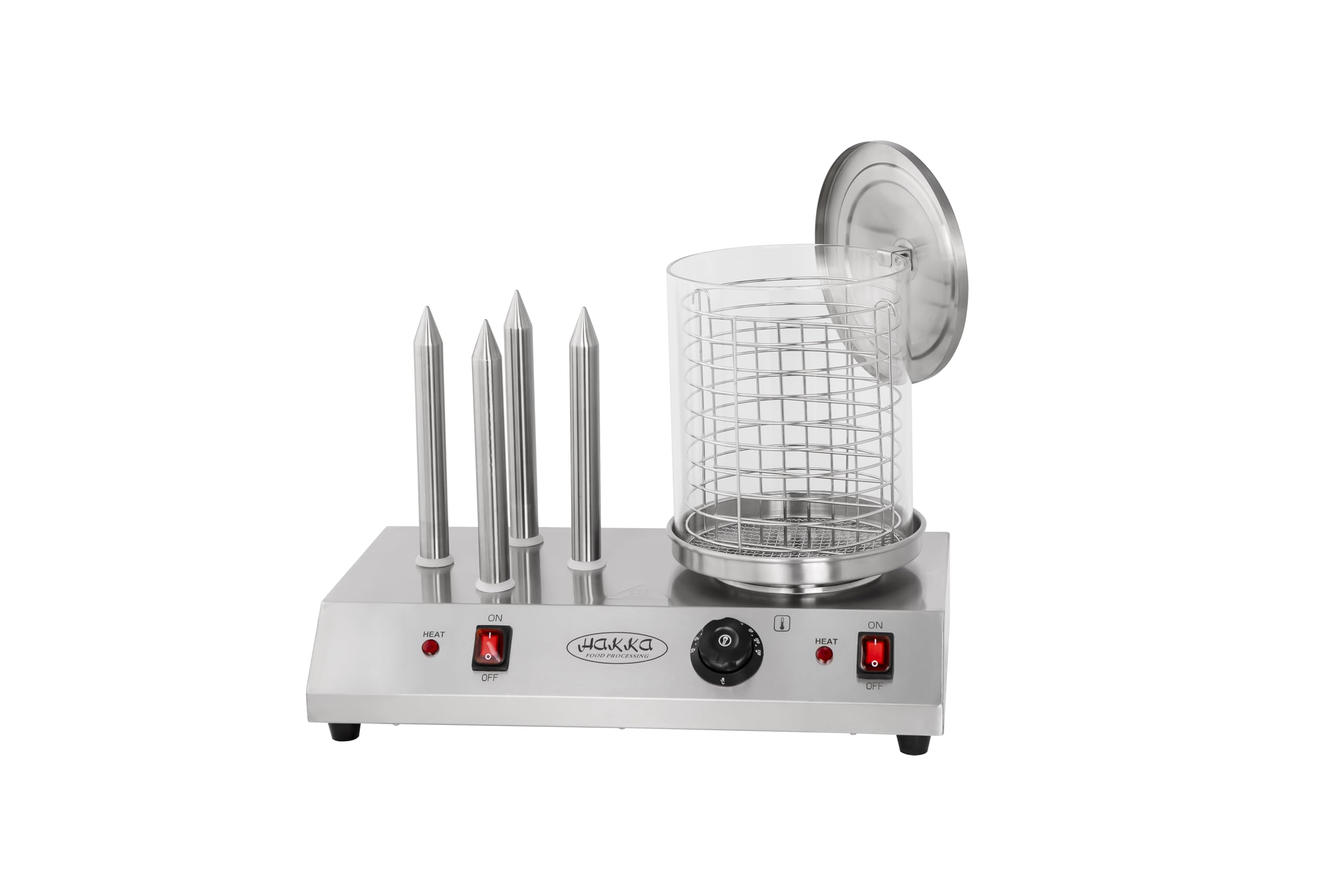 Hakka Machine à Hot-Dogs Professionnelle avec 4 Fentes Pour Toast, Cuiseur Vapeur électrique Pour Hot-Dogs et Chauffe-Pains, Pour Saucisses et Gressins, 220V/960W