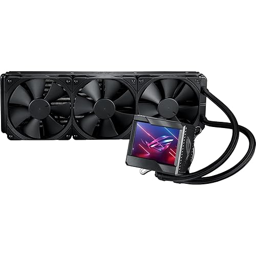 ASUS ROG Ryujin II 360 RGB - Enfriador líquido de CPU todo en uno de 14.173in (pantalla LCD a color de 3.5 pulgadas, ventilador de bomba integrado y