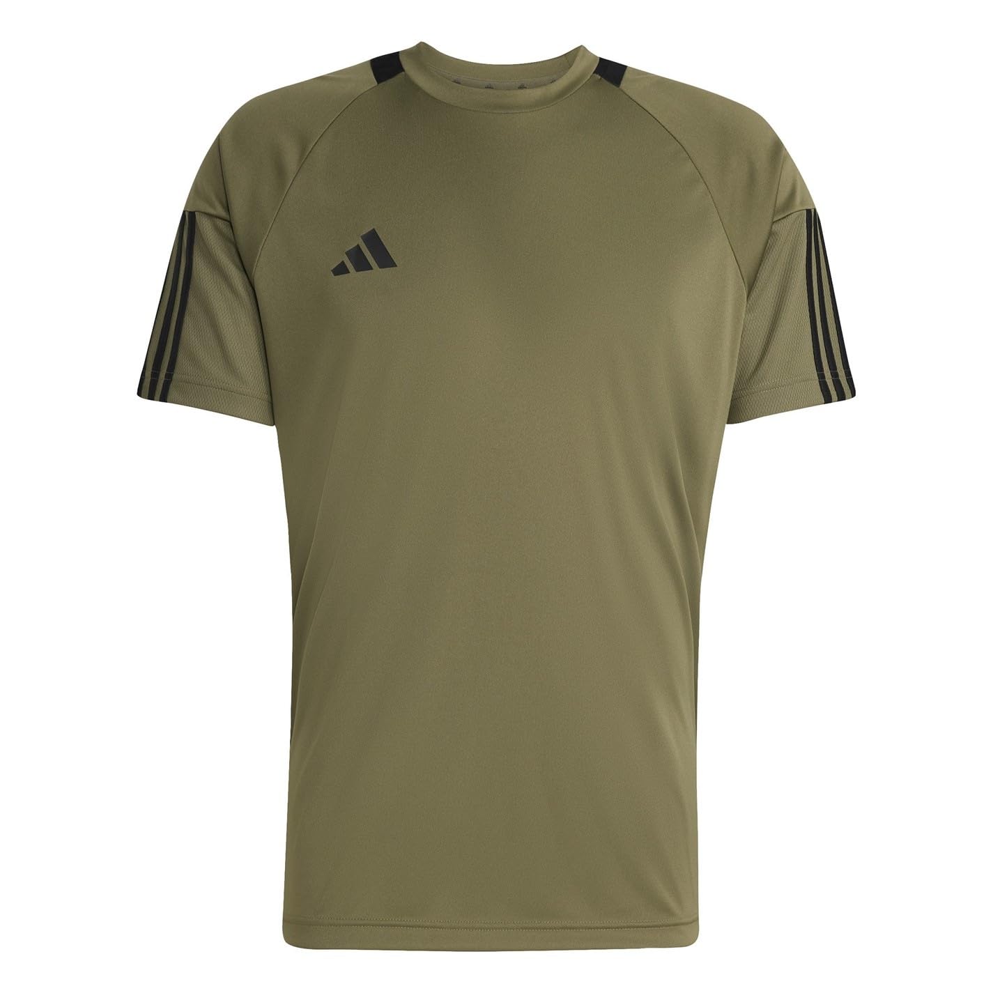 Adidas Men's Olive Strata Classic 3 Stripe Sereno T-Shirt L