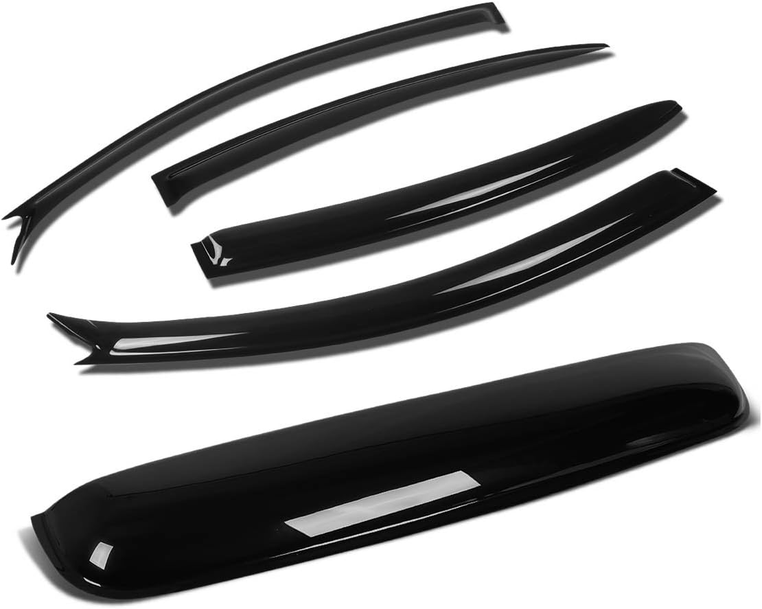 Auto Dynasty Compatible with Mazda 3 BK - Window Deflector Rain Guard - 35 inches Sun Roof Visor (Dark Smoke) - 4 Pieces
