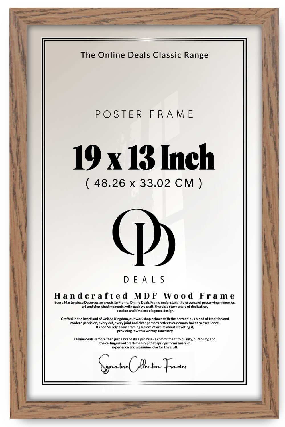 Od Deals Dark Oak — Magnificent Rectangle 19 X 13 Inch Picture Frame | Engineered Wood Polished Perspex (48.26 X 33.02 Cm) Wall Formats For Art Galleries And Home Displays Finish Now