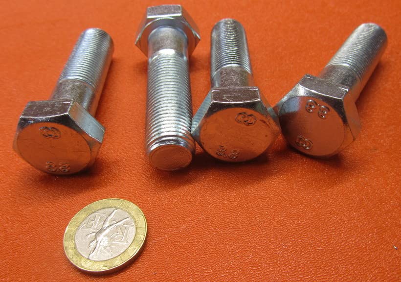 Class 8.8 Zinc Plated Steel Hex Head Bolts PT M16 x 1.5 mm x 60 mm Long 4 pcs.