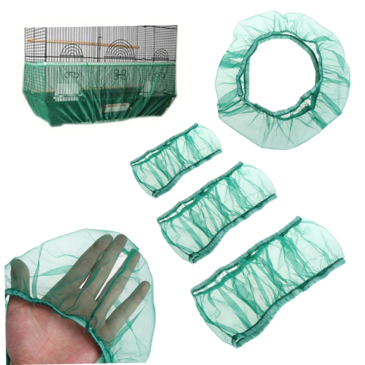 Angoily 3pcs Trumpet Accessories Bird Feeders Budgie Cage Accessories for Bird Cage Cover Grille Food