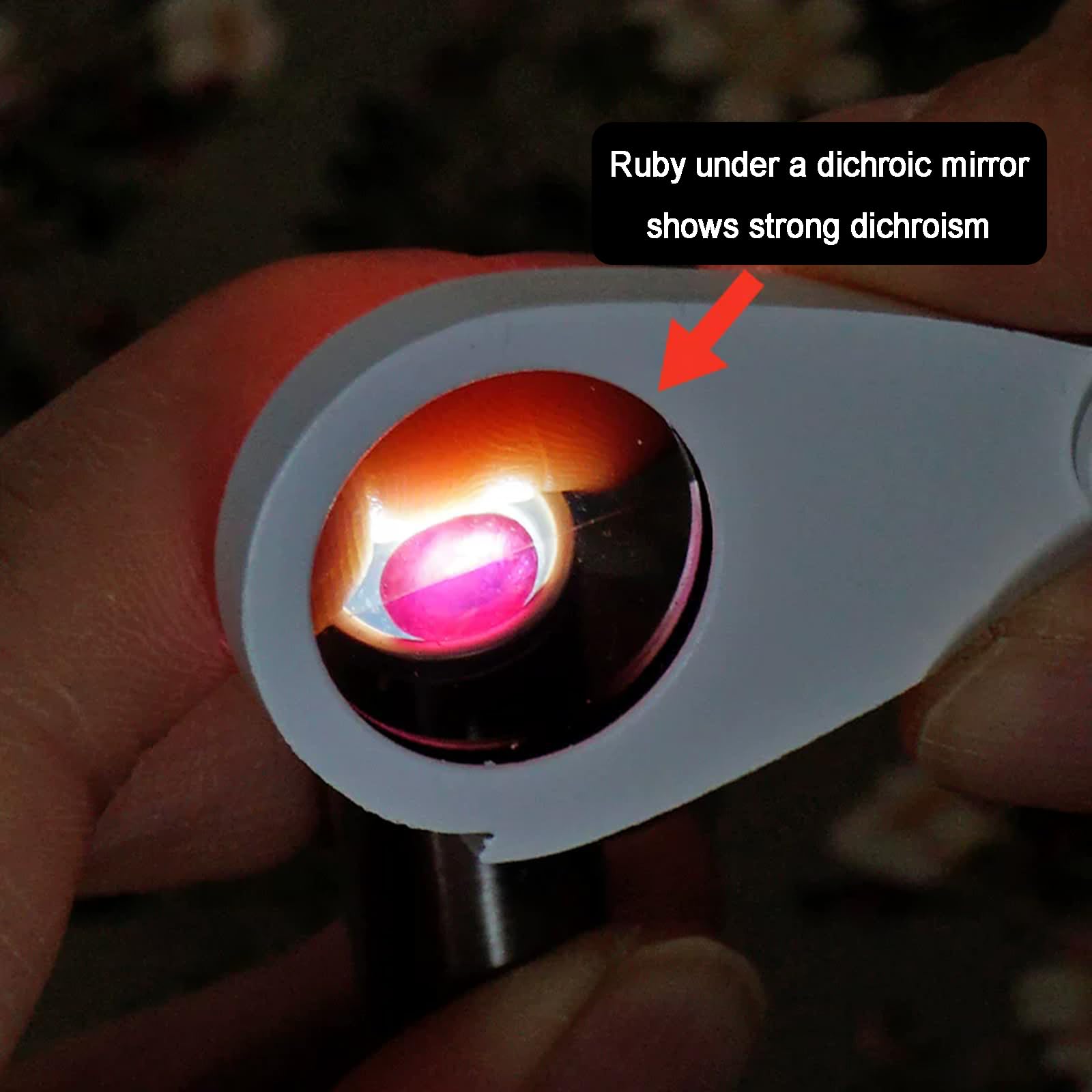 Dichroskop für Gemologie, 21 mm Linse, hochwertiges Aluminium, faltbares Design für Schmuckpleochroismus-Analyse, ideal für Gemologen und Hobbyisten