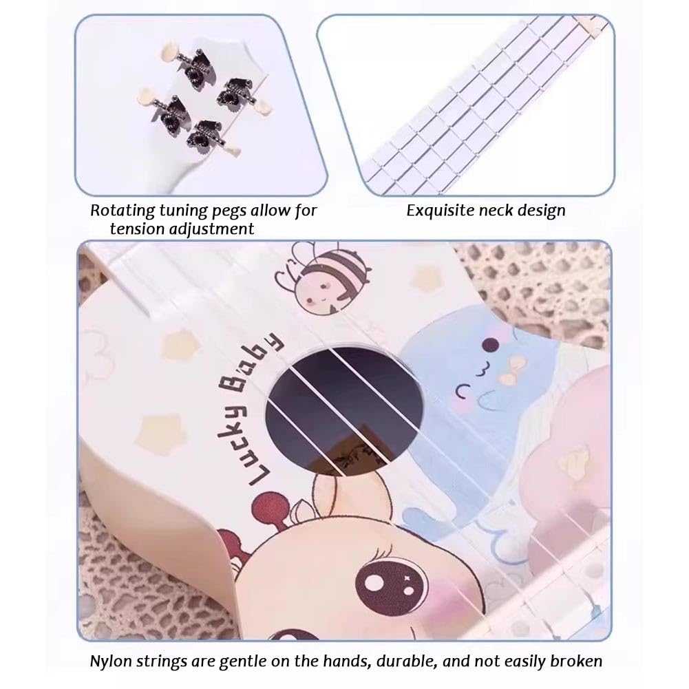 Ukulele Soprano Per Principianti, Una Mini Chitarra Elegante E Facile Da Imparare Strumento Musicale Di Livello Professionale Per Principianti Di Sesso Femminile(#5,23 in)