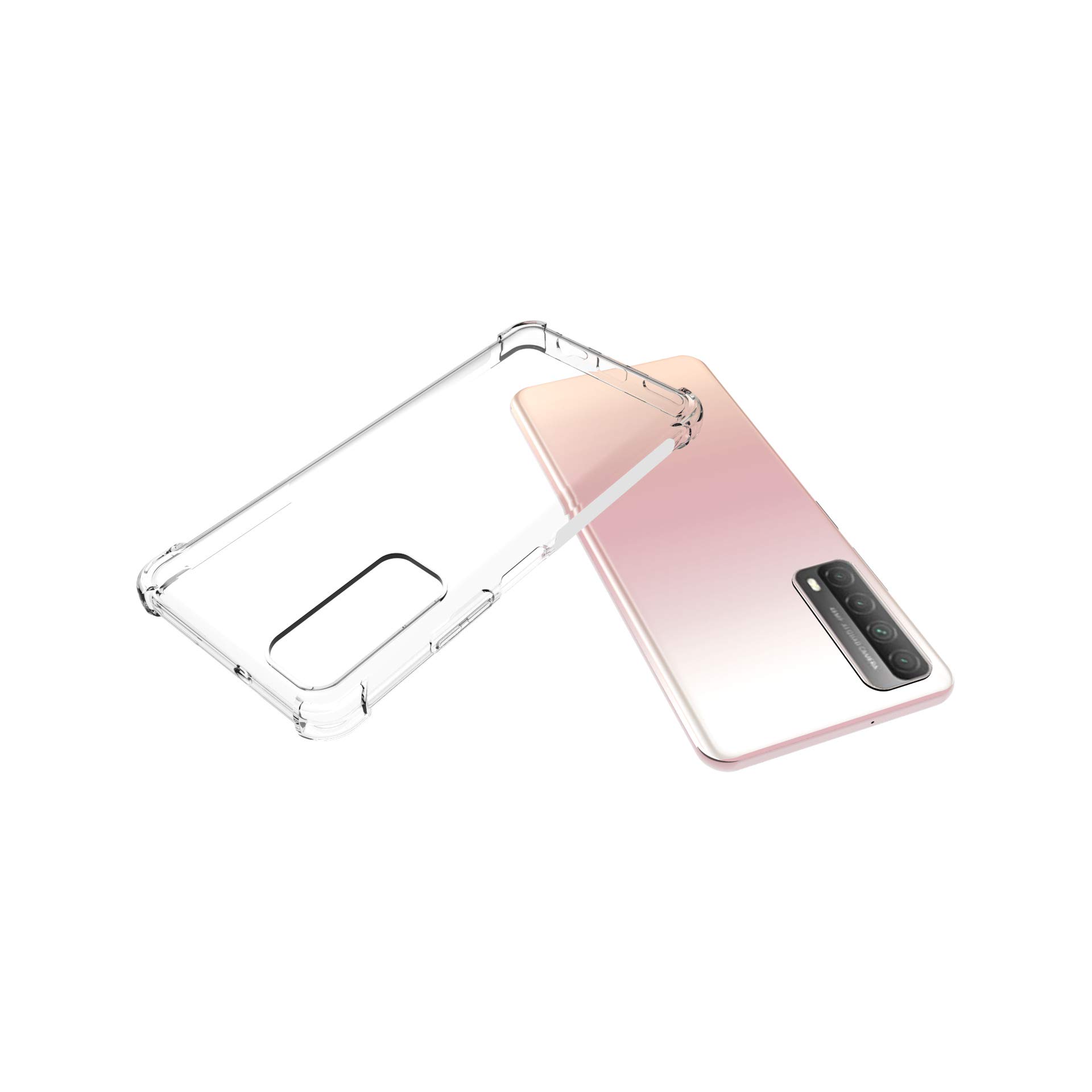 Garegce Cover per Huawei P Smart 2020 + [2 × Pellicola Protettiva in Vetro Temperato], Custodia in Trasparente Silicone TPU Morbido Antiurto per Huawei P Smart 2020 da 6,21 Pollici -Trasparente