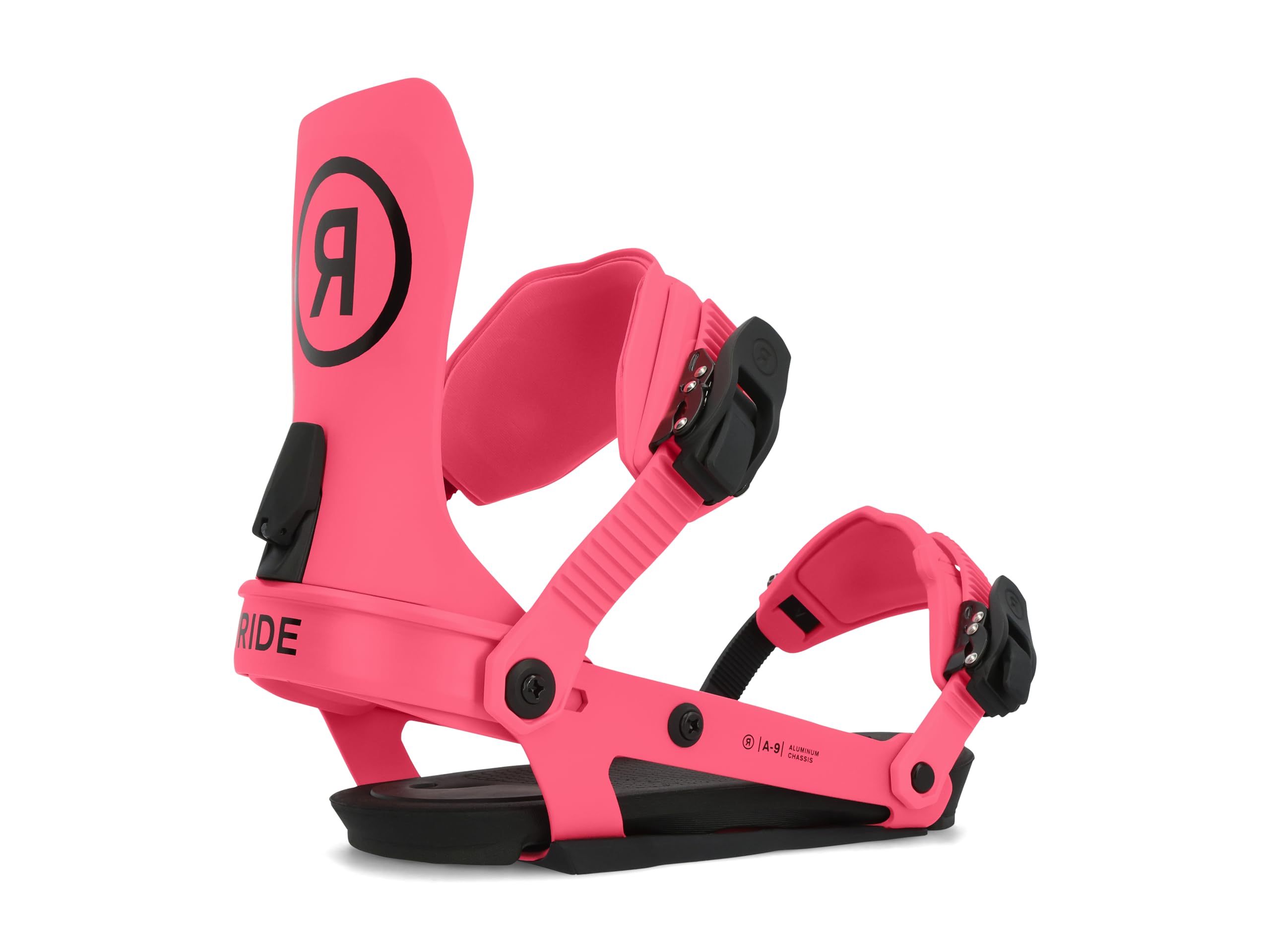 Ride A-9 Unisex Snowboard Bindings, M, Pink