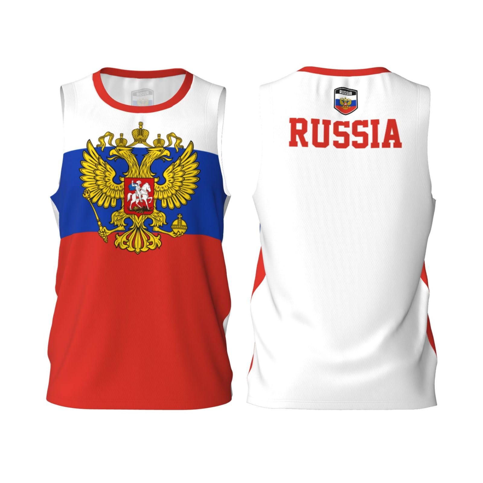 Russia Flag Basketball Jerseys Sports 3D Shirt for Men Running Fitness Training Team Jersey