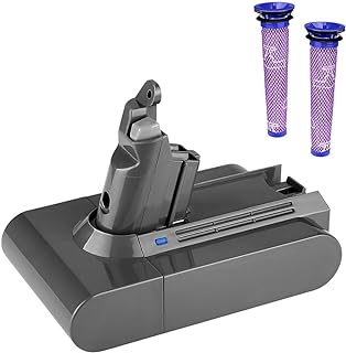 Powilling 21.6V 6.0Ah Battery for Dyson V6 Li-ion Battery 595 650 770 880 DC58 DC59 DC61 DC62 Animal DC72 Series Handheld (Include Replacements Filter)