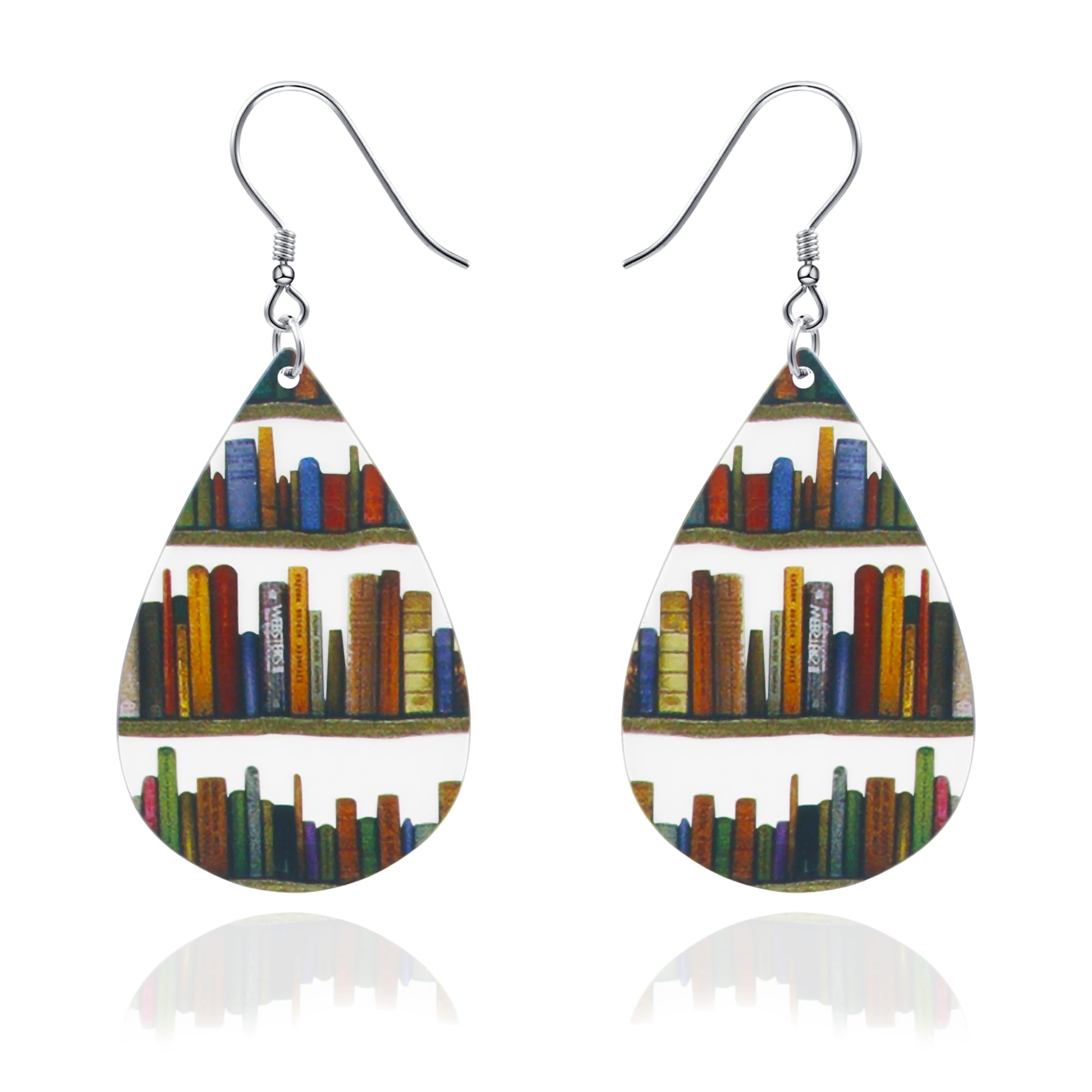DAYANEY Teacher Earrings for Women as Teacher Appreciation Retirement Gifts, Book Cat Pencil Librarian School Earrings as Book Lovers Readers Bookish Gifts for Teachers Students Women Birthday Gift