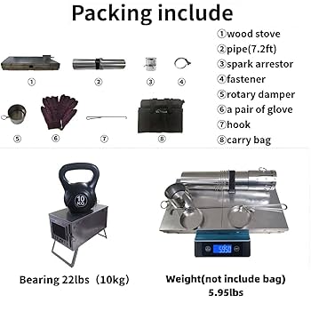 Amazon.co.jp: DANCHEL OUTDOOR S6 超軽量 ホットテントストーブ