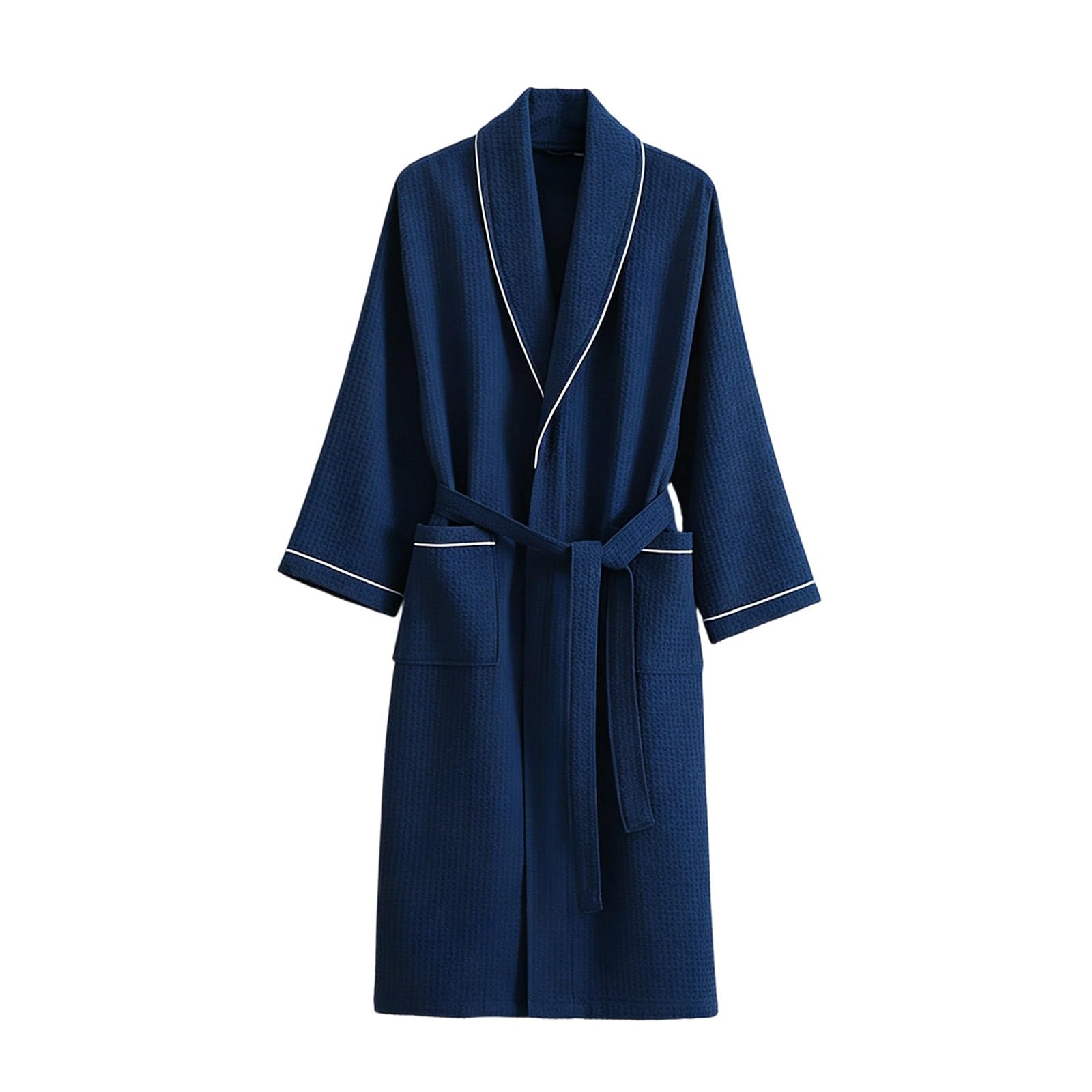 Genérico Albornoz ligero de tela tejida 2026 para mujer, corte informal, cuello en V, ideal para noches de verano, spa, hotel y parejas (Coffee, L)