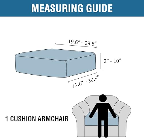 Miniatura 2 de H.VERSAILTEX - Funda de cojín de terciopelo elástico para silla o sofá, con parte inferior elástica, lavable