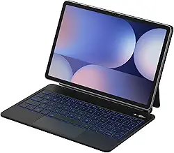 BETTDOW Capa com Teclado e Trackpad para Samsung Galaxy Tab S10+/S9 Fe+/S9+/S8+/S7+/S7 FE de 12.4 polegadas,Teclado com LCD Display