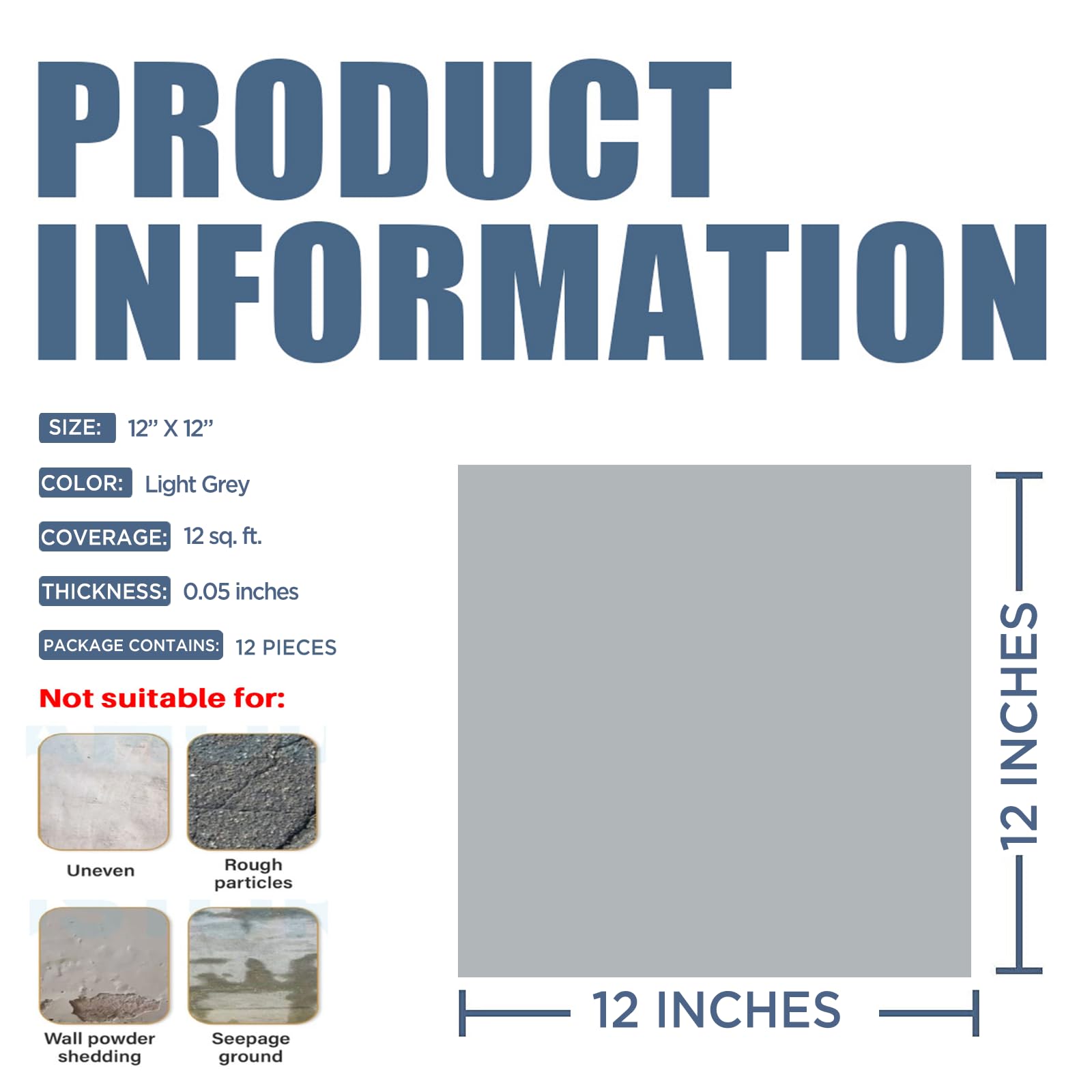 Chic Stone Vibe Underfoot – auxua Lot de 20 carreaux de sol à décoller et à coller, 30,5 x 30,5 cm d'épaisseur, tons gris, imperméables, sans résidus pour une ambiance instantanée