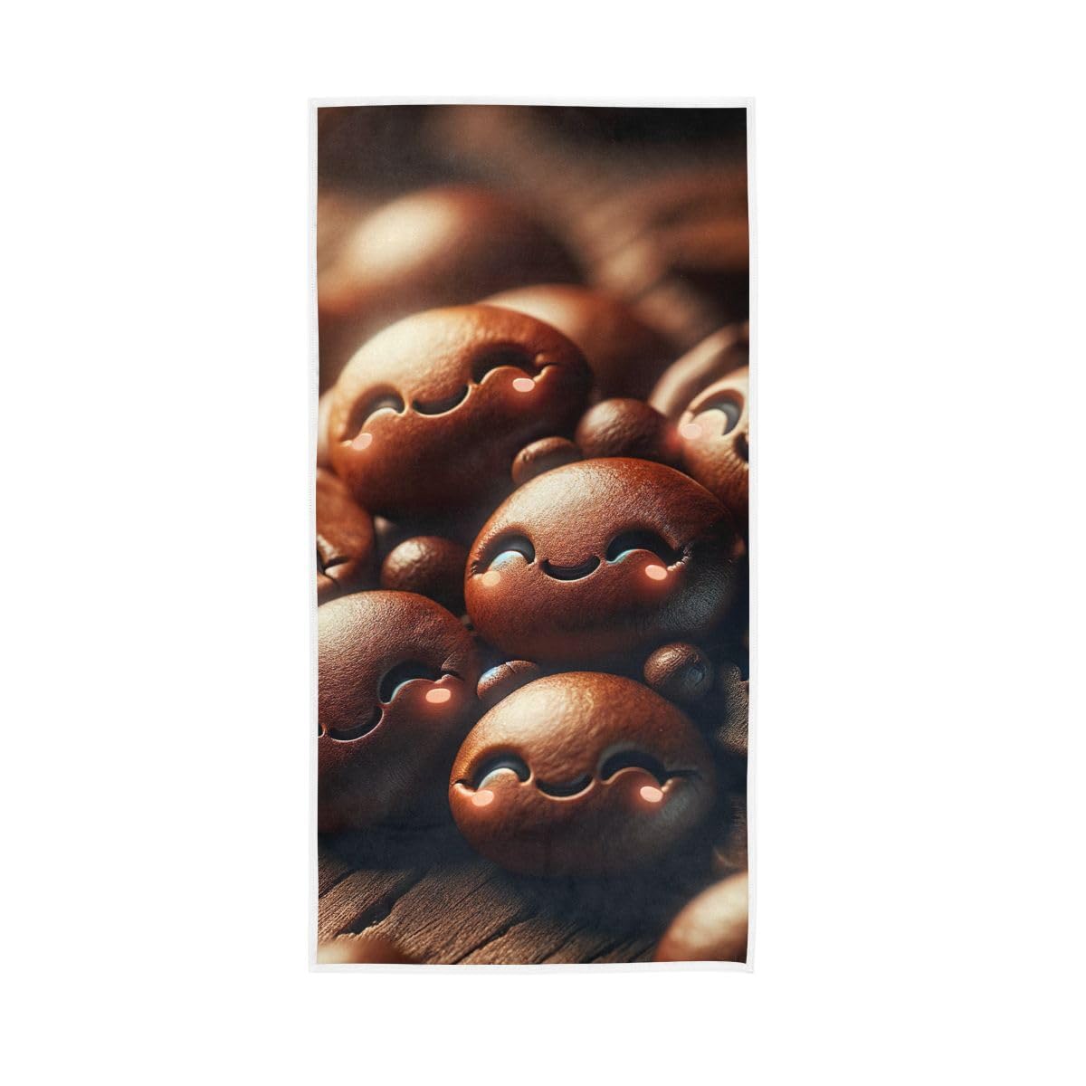 LSRCPD Cute Coffee Beans Hand Towel, Multipurpose Hand Towels Cotton for Hand, Face, Hair, Bath 15 x 30 Inches