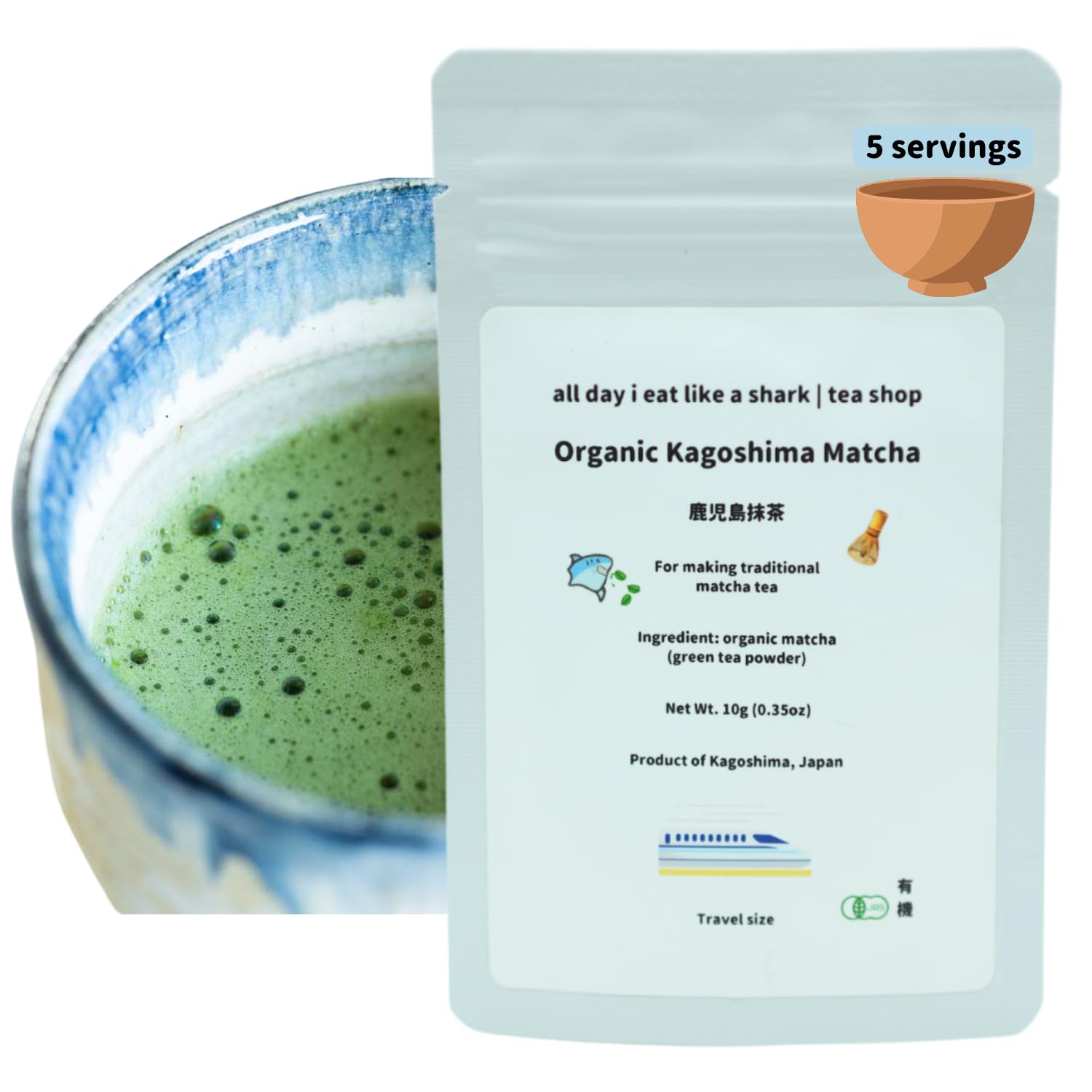 Kagoshimas Finest Organic Ceremonial Matcha - JAS Certified Non-GMO No-additives Authentic Japanese Origin 100 Pure Premium matcha powder