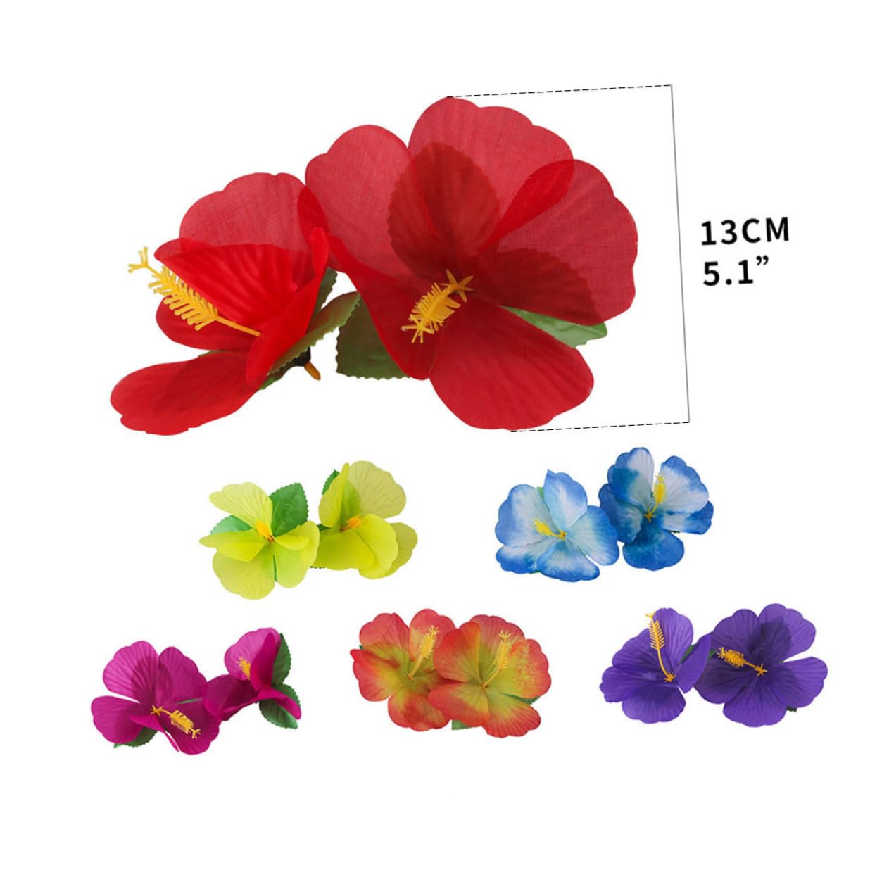 BEBEMOKO Hawaiian Table Skirt Suit 41pcs Plastic Grass Table Cover Monstera Pattern for Luau Party Event Decorations Random