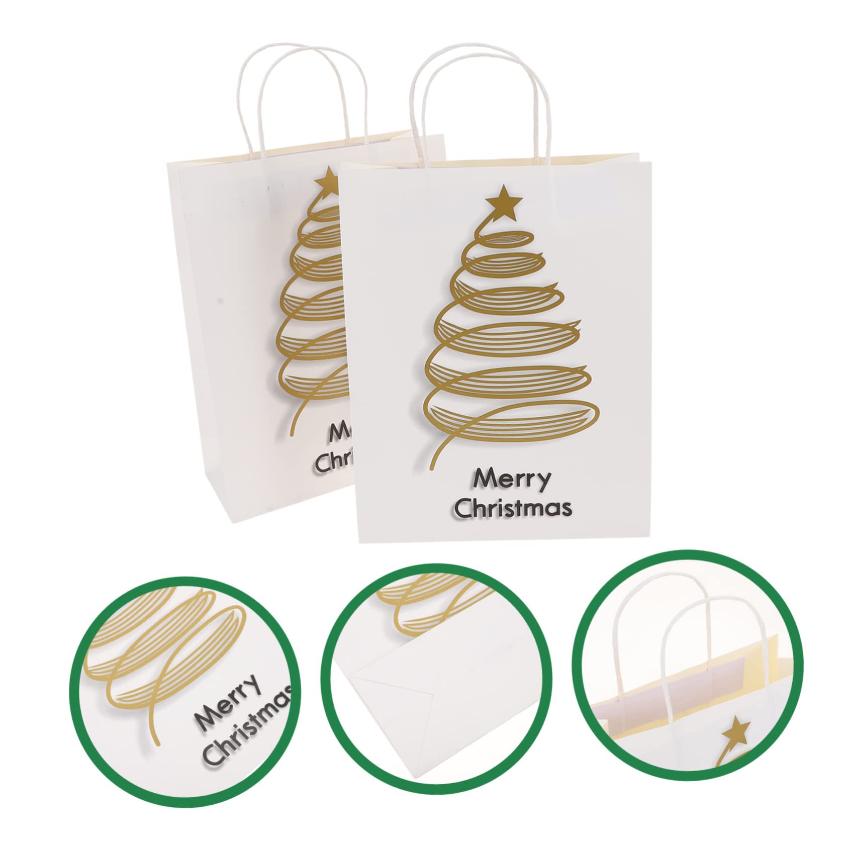 FRCOLOR 16 Piezas Bolsa De De Navidad Bolsas De Compras Bolsa Para Envolver Bolsas De De Dulces De Vacaciones Bolsa De Papel Con Asa Cosmética Carta