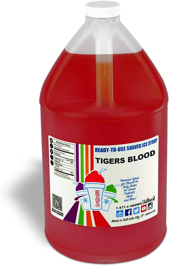 Snowie Shaved Ice Snow Cone Syrup Ready to Use (Tigers Blood)