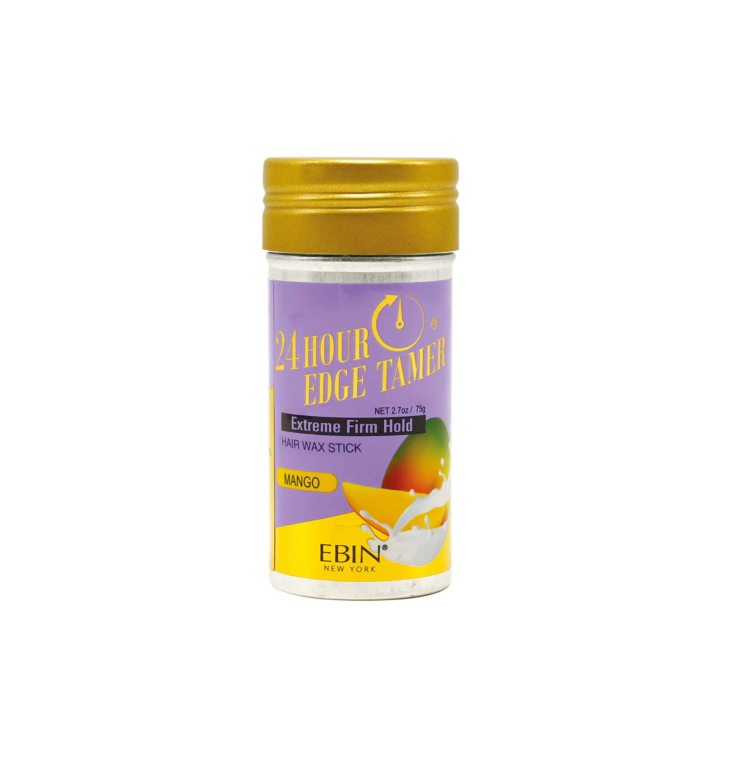 EBIN NEW YORK 24 Hour Edge Tamer Hair Sleek Stick, Extreme Firm Hold, 2.7 oz, Mango – Sleek & Go, No Flaking and White Residue