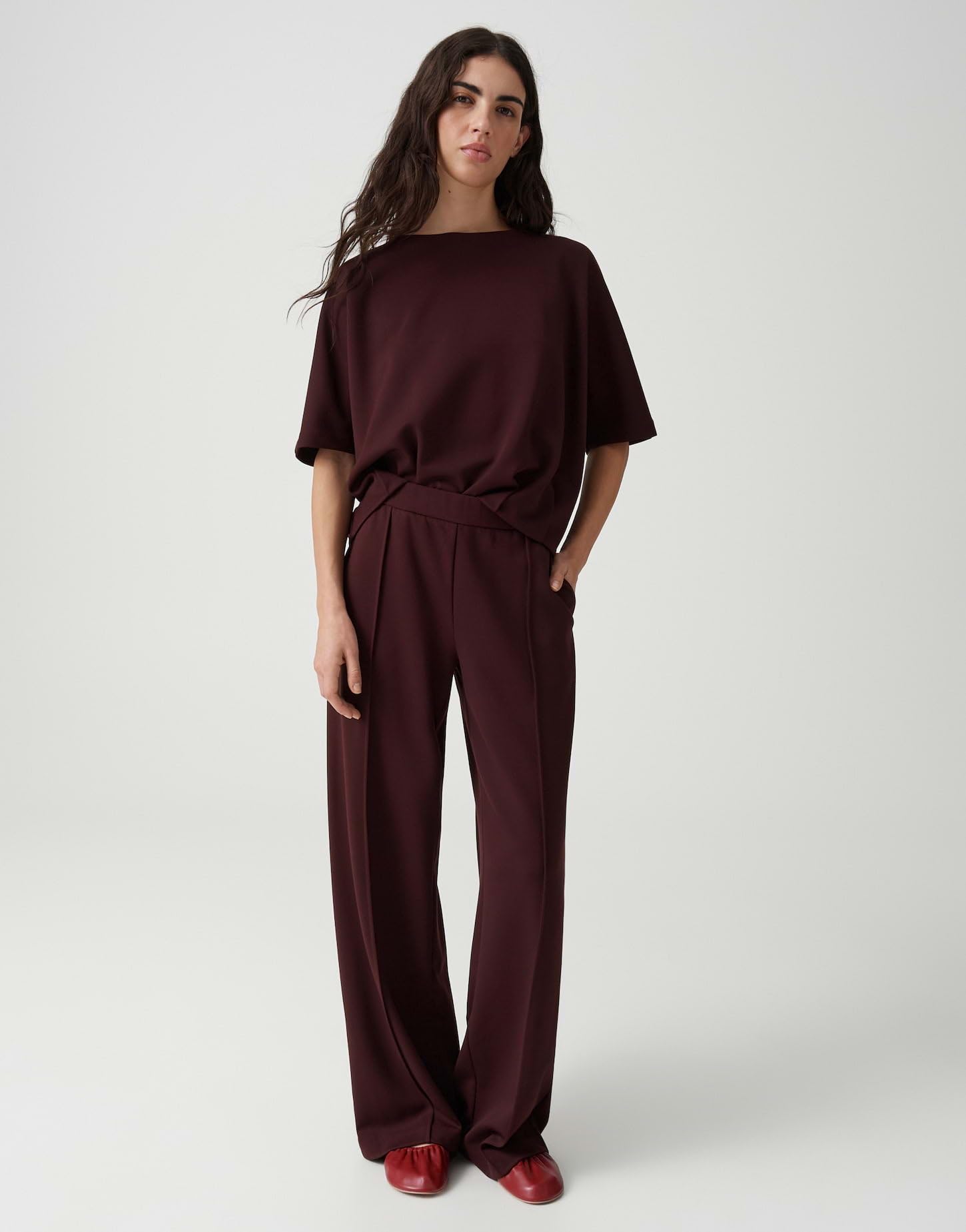 OPUS Damen Jogpants | MELANE CHILL Wide Jogpants aus Cotton Modal Mix