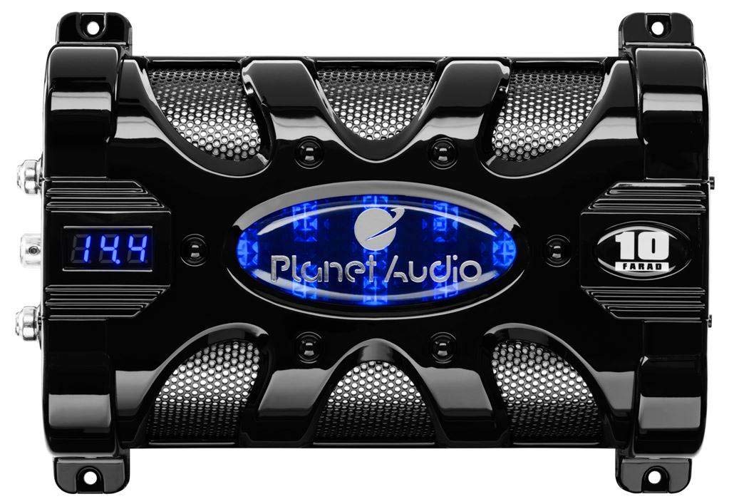 PLANET AUDIO PC10F 10 Farad Car Audio Power Capacitor Cap Digital LED (2 Pack)