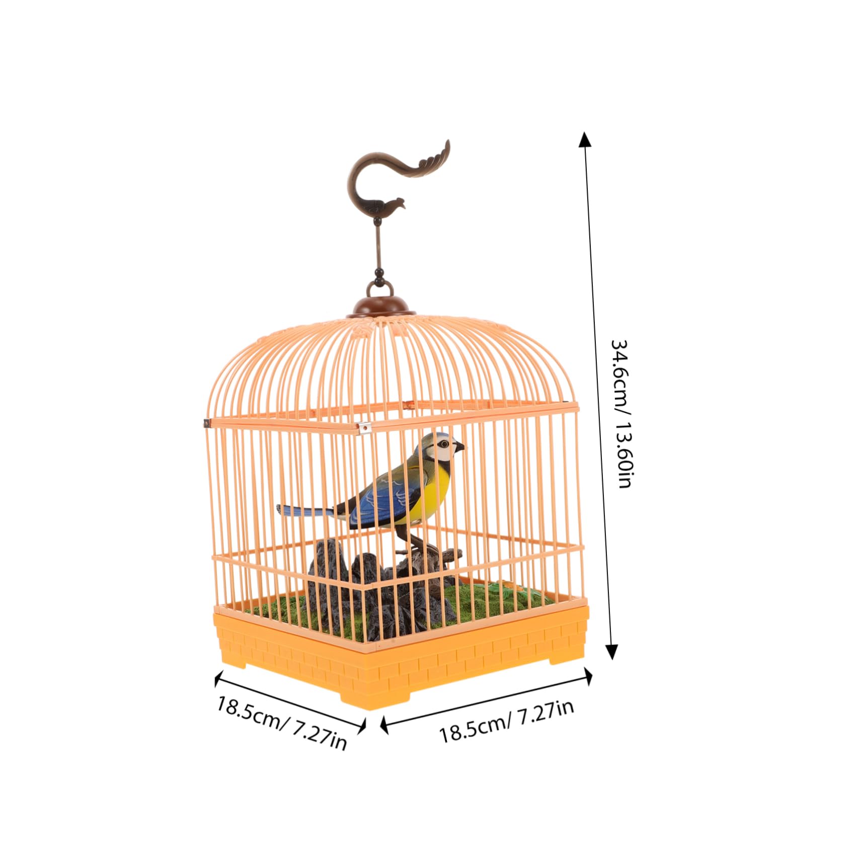 Hohopeti Juguete para Pájaros Activado por Sonido con Diseño Realista de Jaula, Plástico Duradero y Movimiento Interactivo para Entretenimiento Portátil Infantil