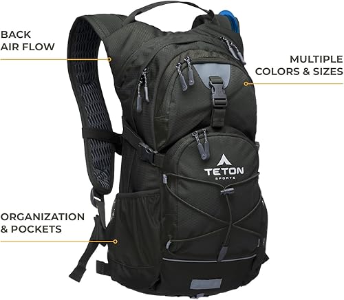 Miniatura 2 de Teton OasisTrailrunner Mochila de hidratación  Paquete de agua ligera con bolsa de 2L3L para senderismo, correr, ciclismo, ciclismo  Tamaños