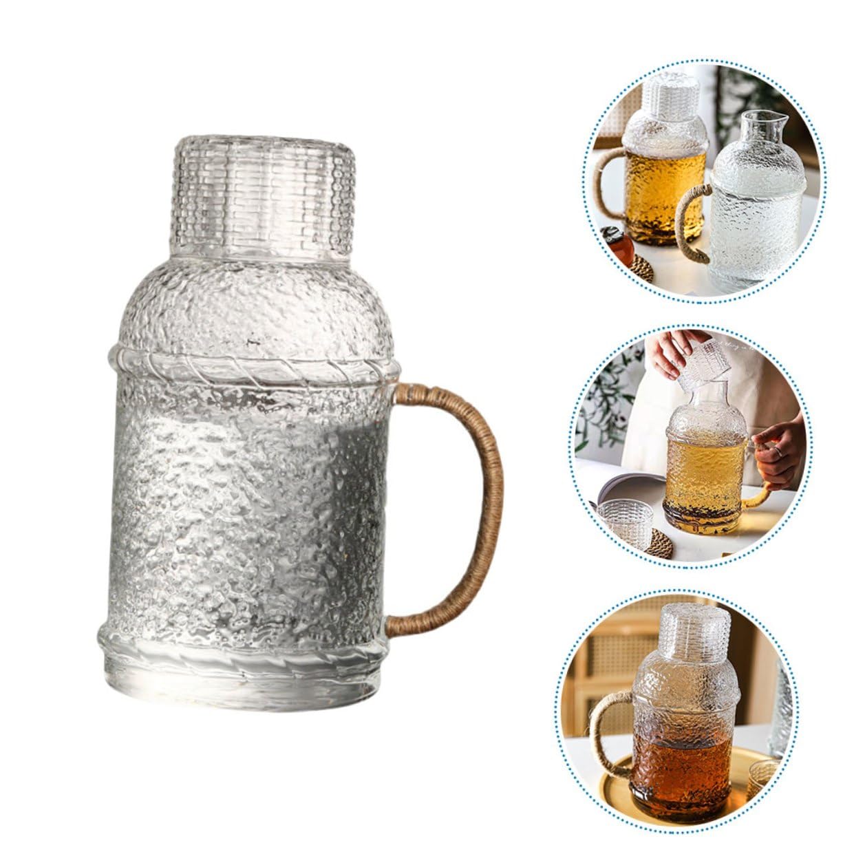 Glaskrug Wasserkocher 2,0l Aus Hitzebeständigem Glas Mit Deckel Transparenter Wasserkrug Für Zuhause Und Büro Großer Wasserbehälter Für Tee Und Kalte Getränke