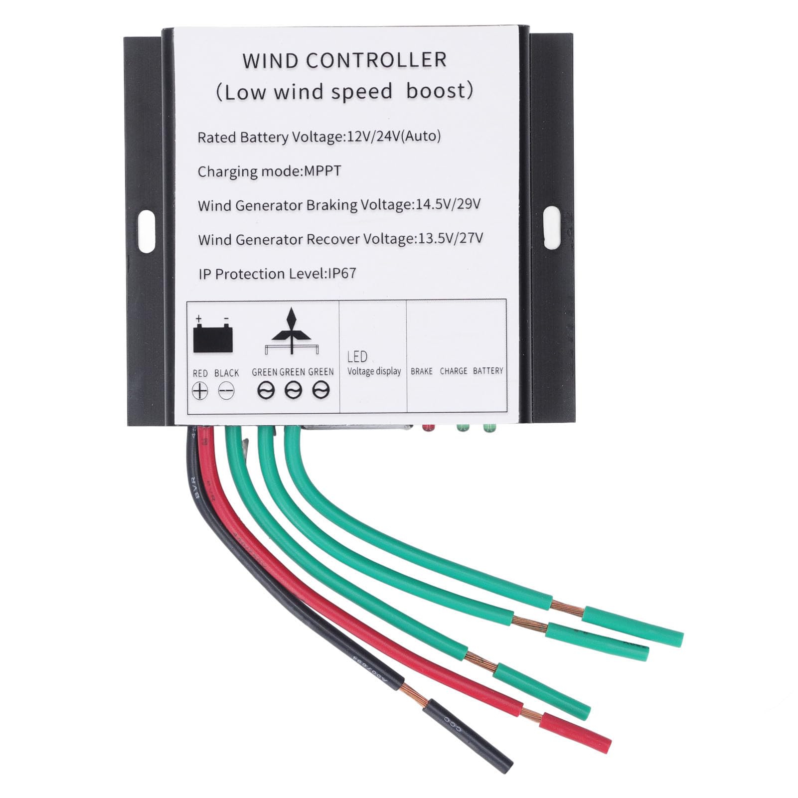 Controlador de Carga Eólica MPPT, Regulador 12V 24V Automático