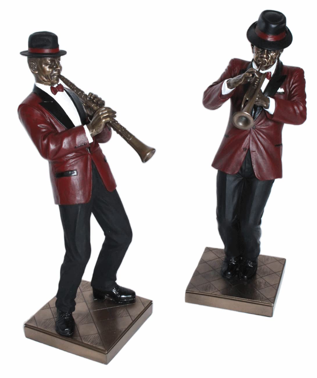 Deko Figur Jazz Musiker Figuren Trompeter und Klarinettist H 30 cm Dekofigur Jazz Band Parastone