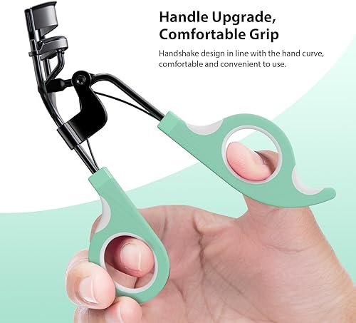 Miniatura 5 de Kaasage Rizador de pestañas con almohadillas, rizador de pestañas con 5 almohadillas de repuesto de silicona adicionales, logra rizos perfectos en 5