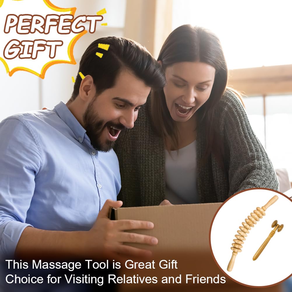 ACWOO Faszienrolle Holz, 2 Stück Faszienstab holz, Massageroller Holz, Anti Cellulite Massage Massagegerät für Muskelentspannung, Körperformung, Gua Sha Massage