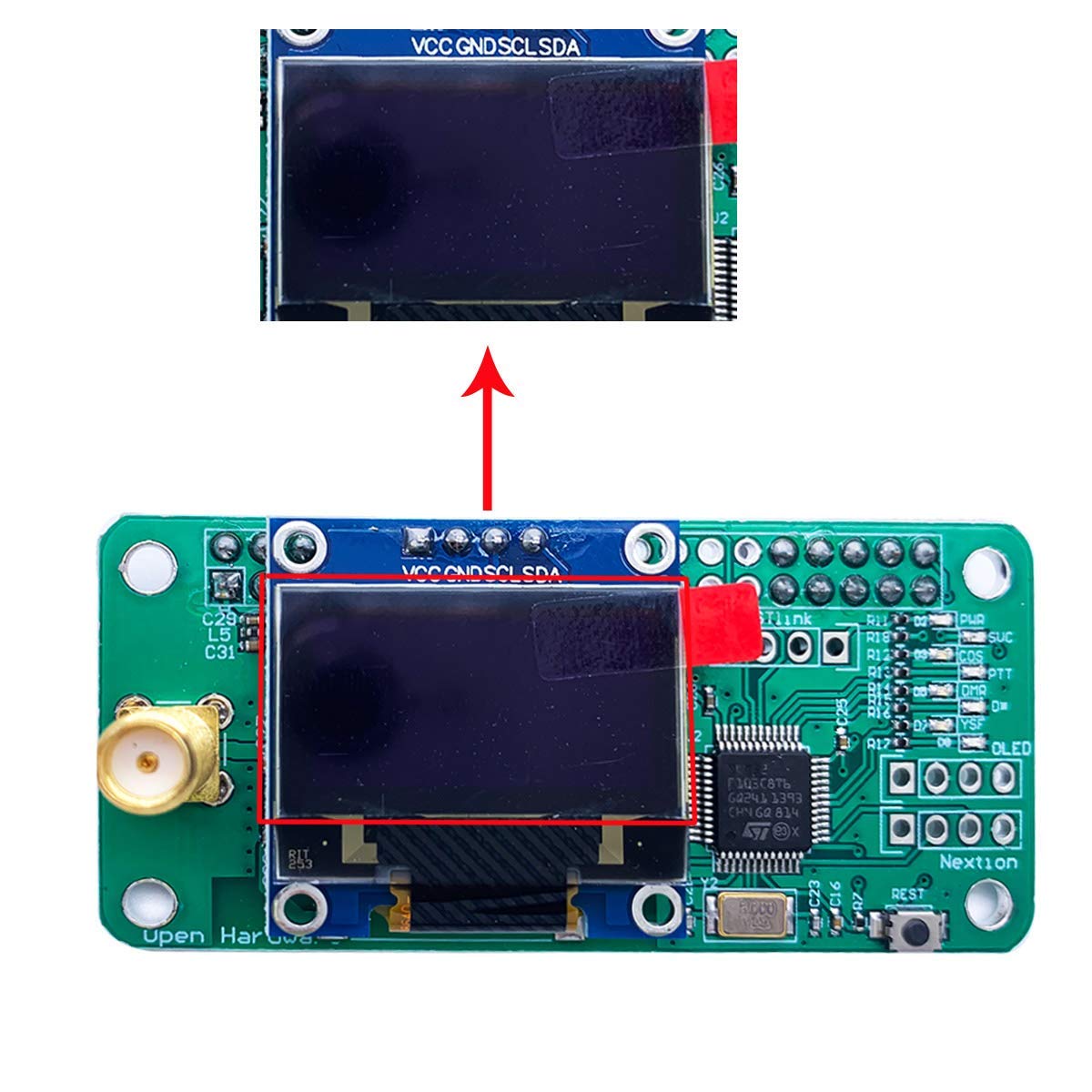 MMDVM Hotspot Spot Radio Station+ Antenna + OLED with Screen Support P25 DMR YSF D-Star UHF Expansion Board WiFi Digital Voice Modem Suitable for Raspberry Pi-Zero W, Pi 3, Pi 3B+