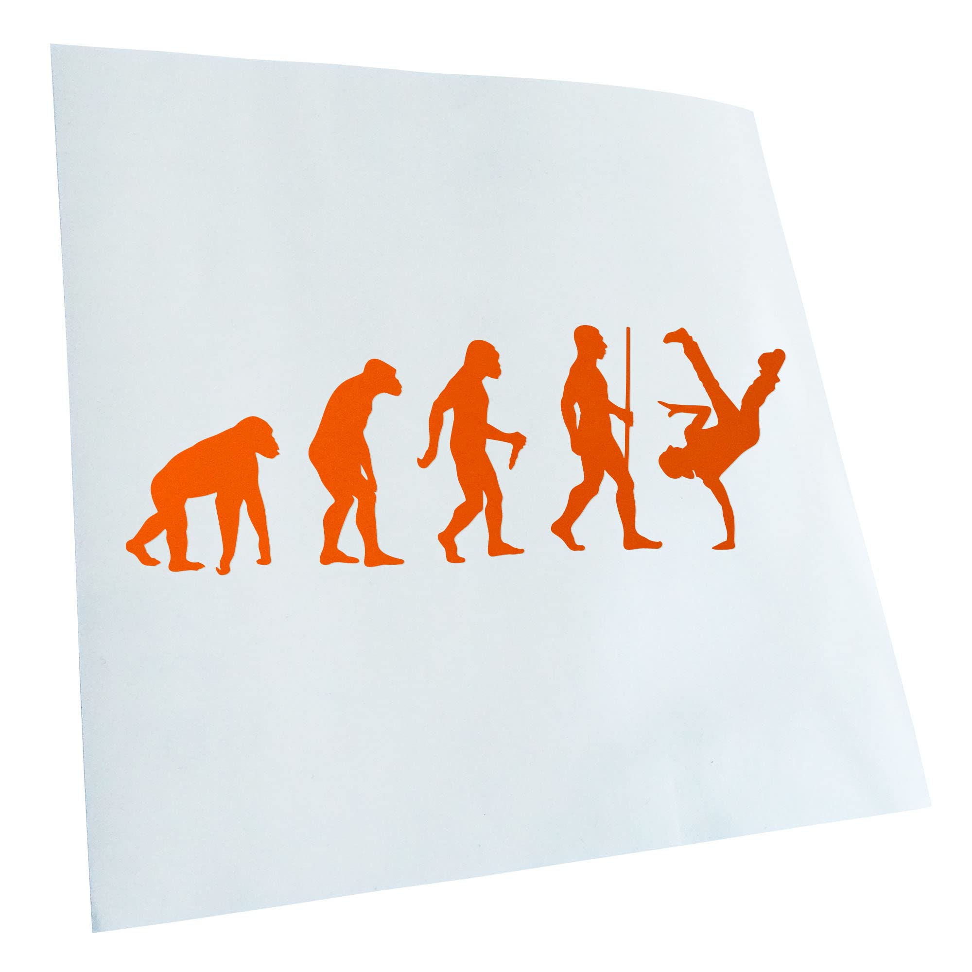Kiwistar - Car Sticker - Breakdance Evolution - Orange - 50 x 17 cm - Rear Window Car Sticker Weatherproof for Car Truck Moped Truck - Sticker Exterior Self-Adhesive Tuning Accessories for Windows