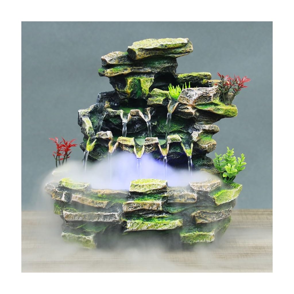 Fontaine à eau de bureau TUSUOD en rocaille miniature avec brumisateur