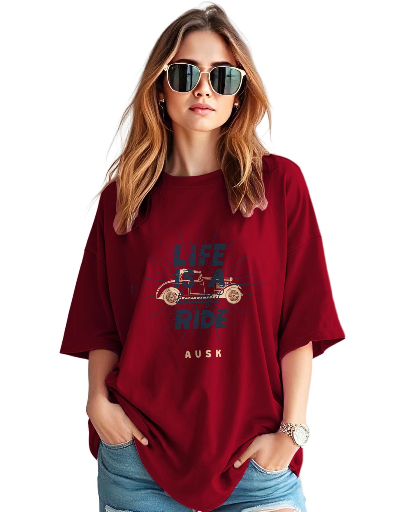 ausk Womens Oversized T-Shirts || Oversize Printed Tshirt for Women-picture-11