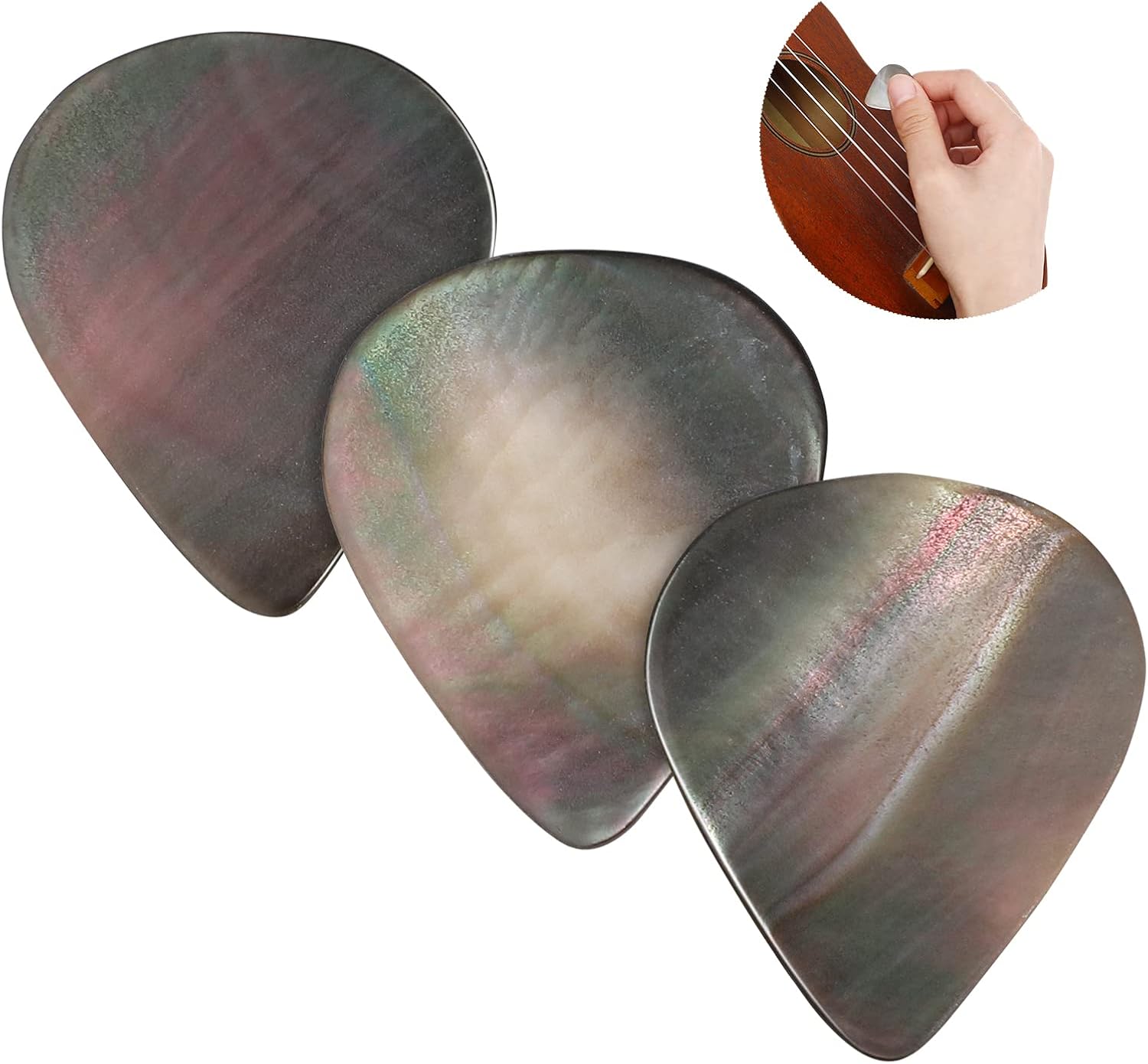 ULTNICE 3Pcs Guitar Picks Plectrums Shell Tones Guitar Pick for Ukulele Guitar