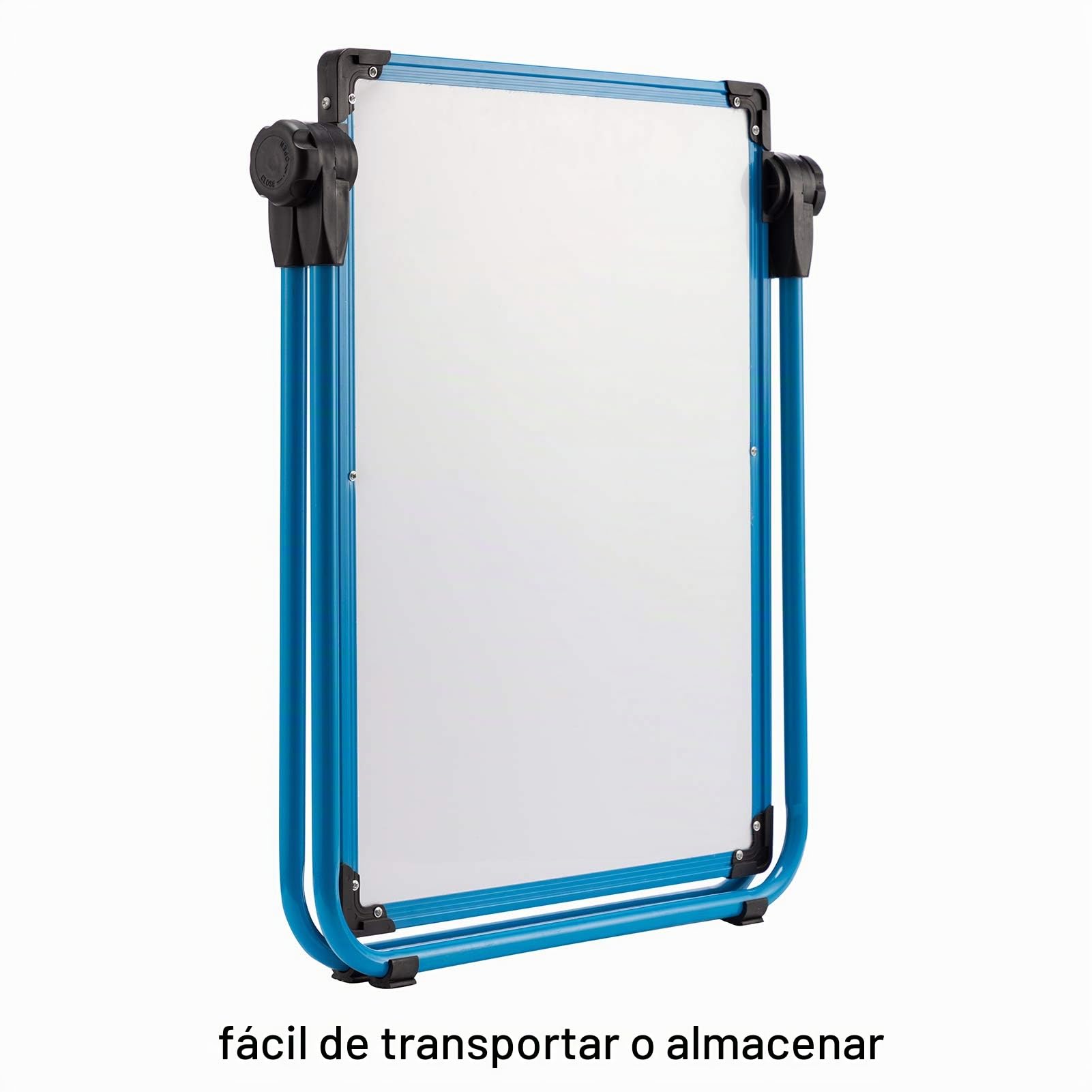 DOEWORKS Pizarra Infantil Caballete para Niños con U-Soporte, Doble Cara Pizarra Blanca y Negro, Altura Ajustable & 360°Rotación, Azul