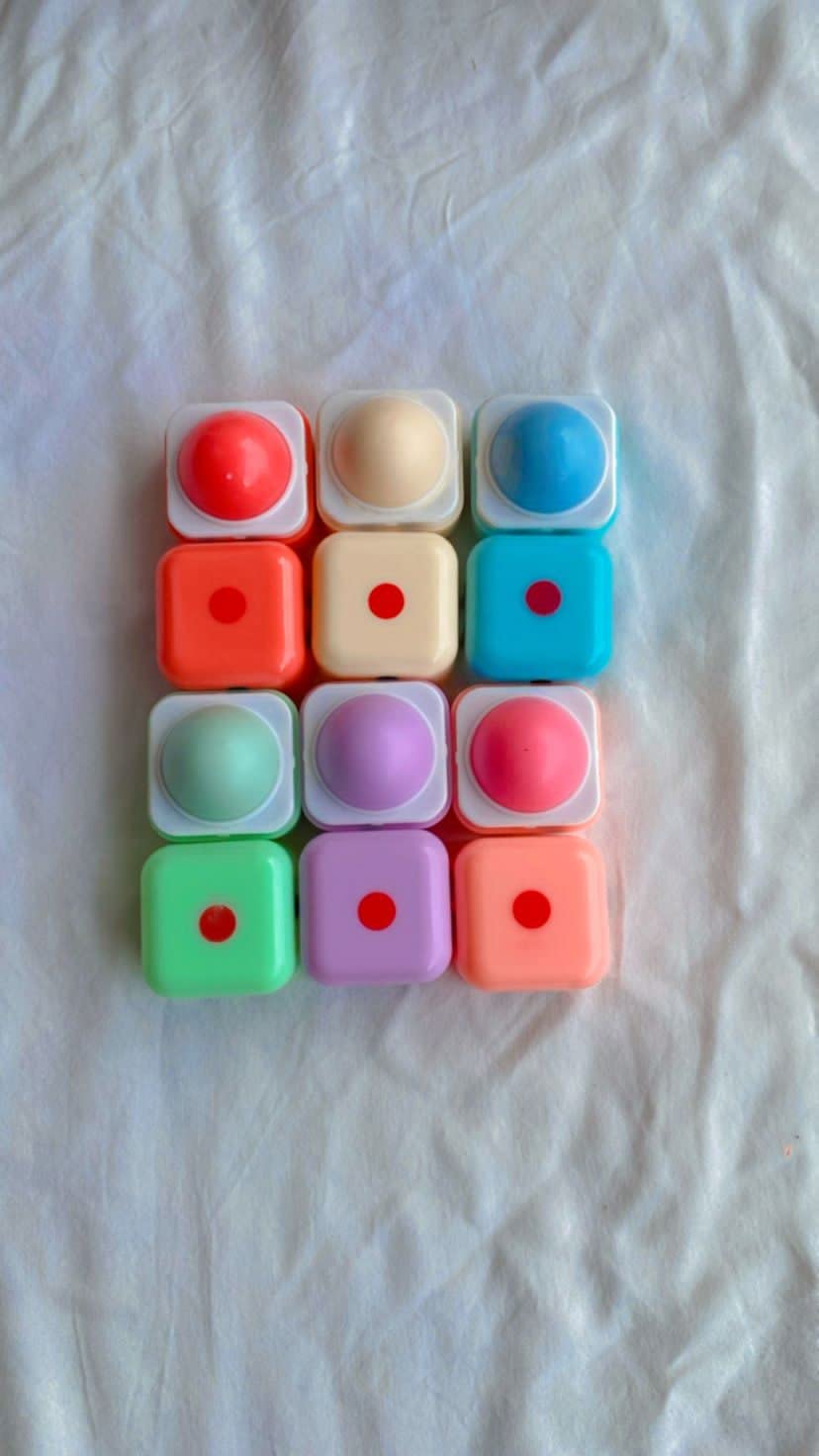 Dice Shaped Cute Fruit Lip Balms. Set of 6 Different Flavours.(Banana, Strawberry, Cherry, Orange, Grape & Watermelon)-image-4