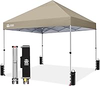 Vista 43 de CROWN SHADES Toldo desplegable de 8 x 8 pulgadas, tienda de campaña de playa con una sola configuración de empuje, parasol fácil para exteriores